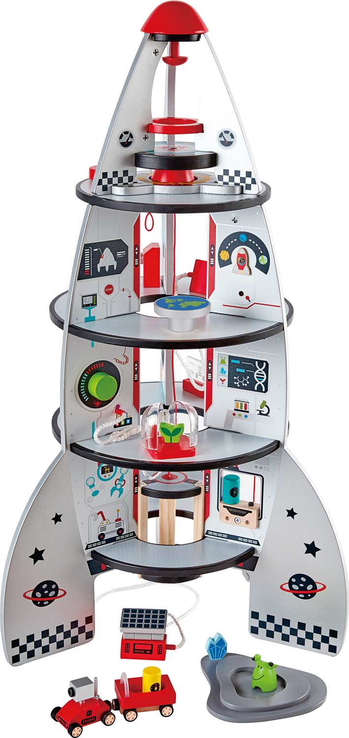 Space Ship Rocket Play Center Includes Astronauts & Accessories 4 Levels Ages 3+ 