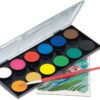 12 ct Watercolor Paint Set (cakes) with free brush