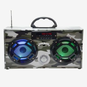 Green Camo Boombox with LED