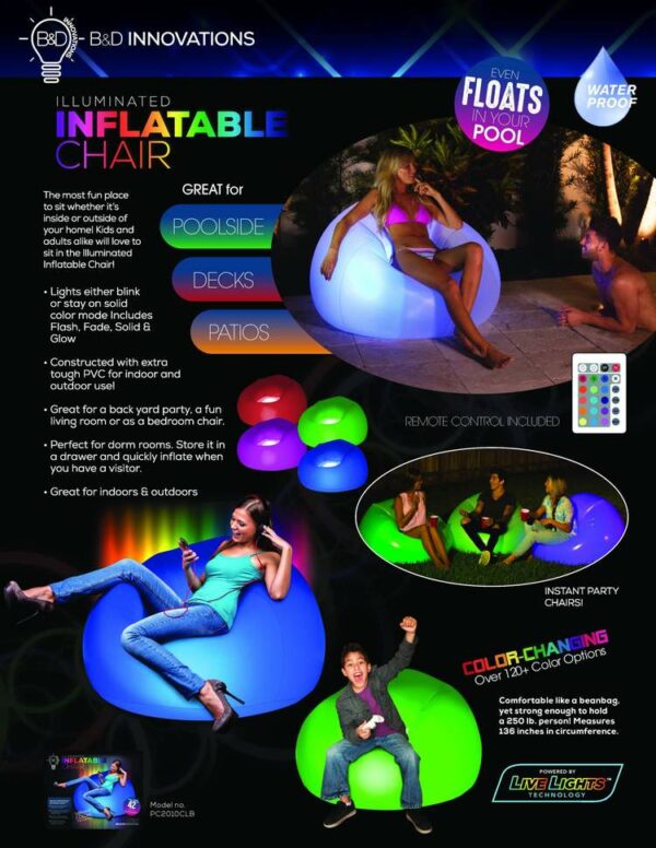 Color Change Blochair Inflatable Chair