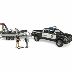 Bruder Police Pickup with Trailer and Boat