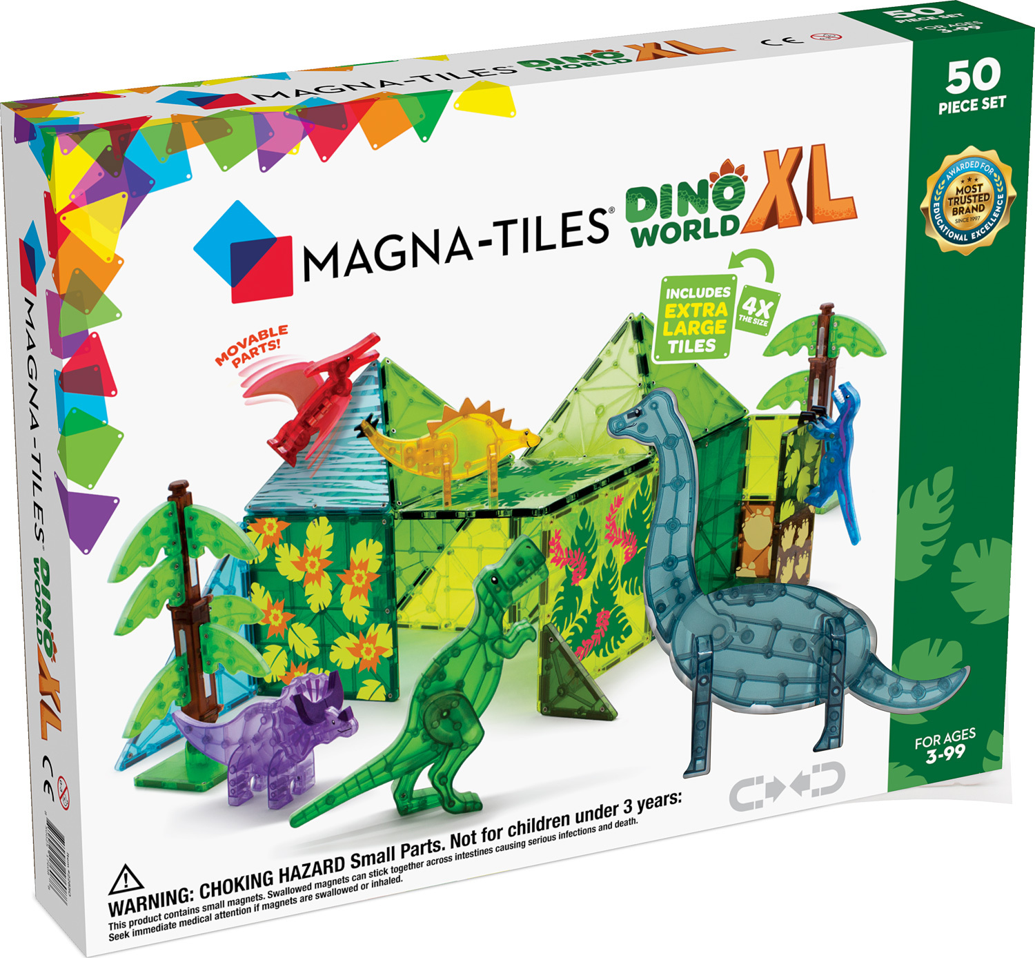 50 Piece Magnetic Tiles magnetic Building Blocks Toys for Kids  Square+Triangle