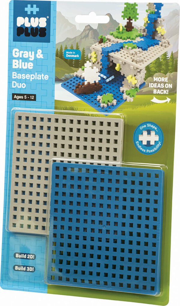 Plus-Plus Baseplate Duo - Gray and Blue