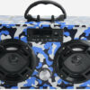 Bluetooth FM Radio W LED Speakers Blue Camo Boombox-
