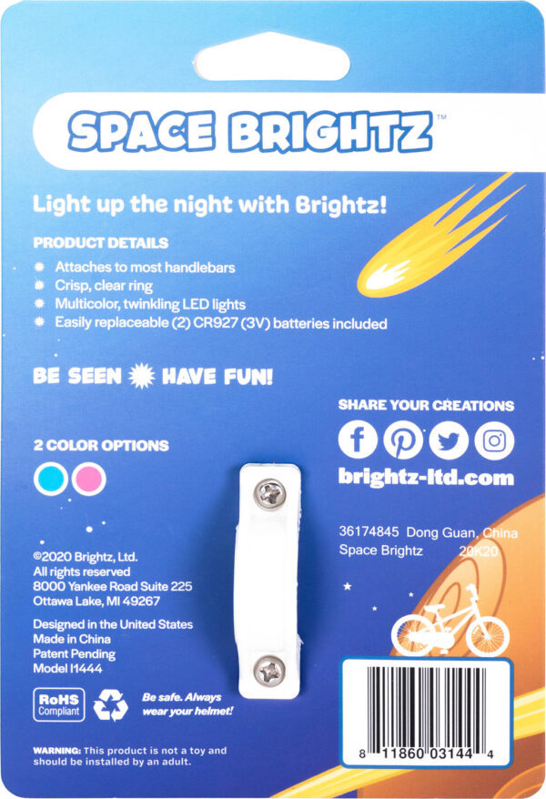 Spacebrightz Blue Kidz Bicycle Bell with Twinkling LEDs