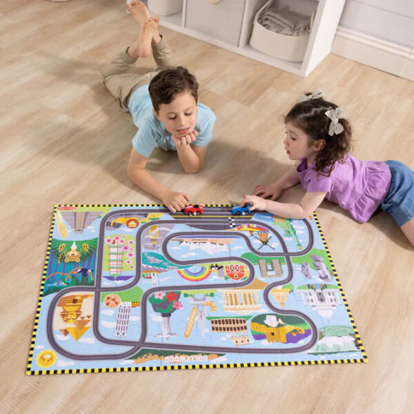 Race Track Floor Puzzle & Play Set