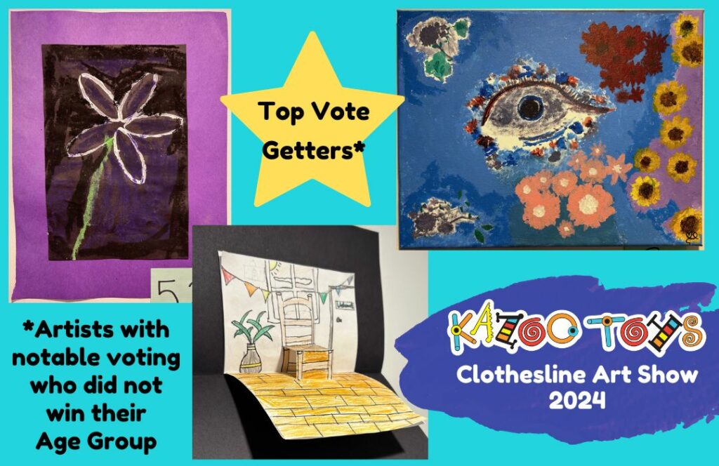 Collage of 2024 Art Show Top Vote Getters pieces