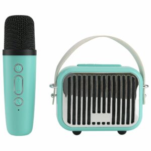 Pocket Karaoke Speaker and Microphone Teal