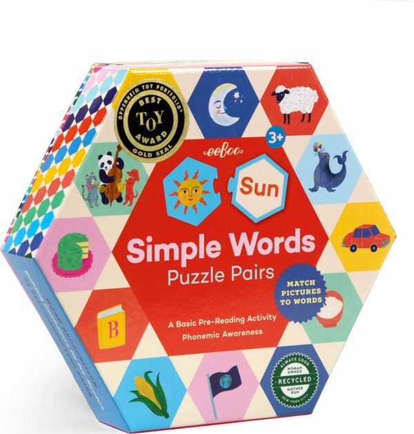 Simple Words Hexagon Puzzle Pairs