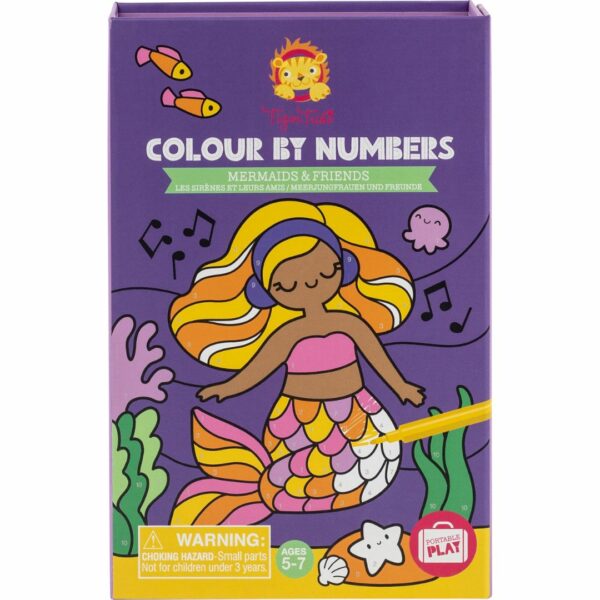 Color By Number Mermaids and Friends