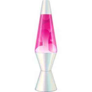Lava Lamp Opalescent White Pink 14.5in