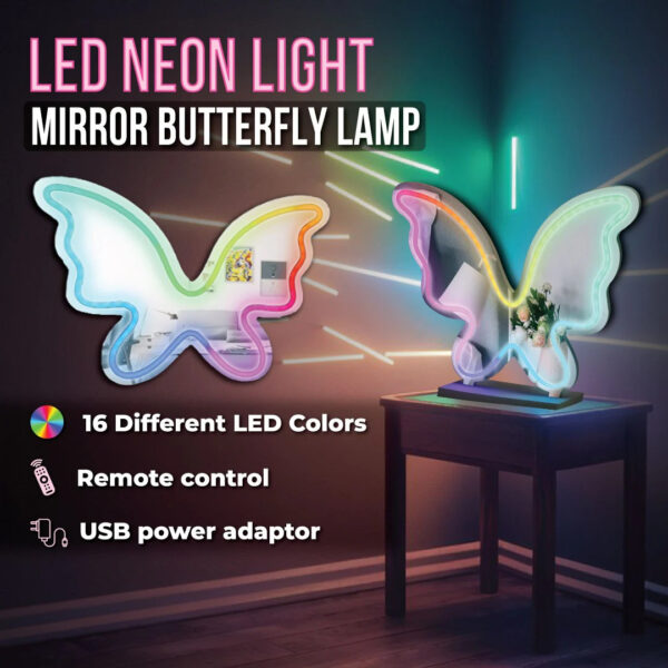 Neon Art Desktop and Wall/Mirror Sign (Butterfly)