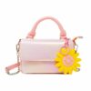 Shiny Baguette Pink Daisy Purse