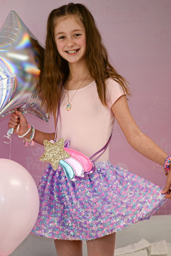 Purple Party Sequins Skirt (size 4-6)