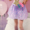 Purple Party Sequins Skirt (size 4-6)