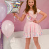 Neon Pink Party Fun Sequins Skirt (size 4-6)