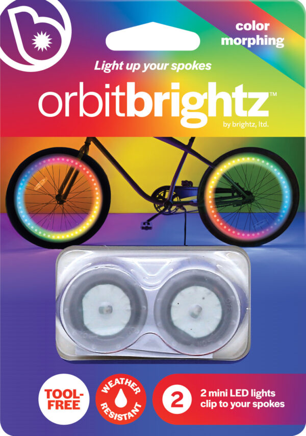 Orbitbrightz Color Morphing LED Bicycle Spoke Charms, 2pk