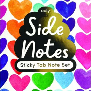 Side Notes Sticky Notes Tab Sets - Rainbow Hearts