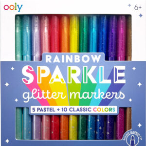 Rainbow Sparkle Glitter Markers - Set of 15