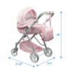 Folding Doll Pram Stroller Pink