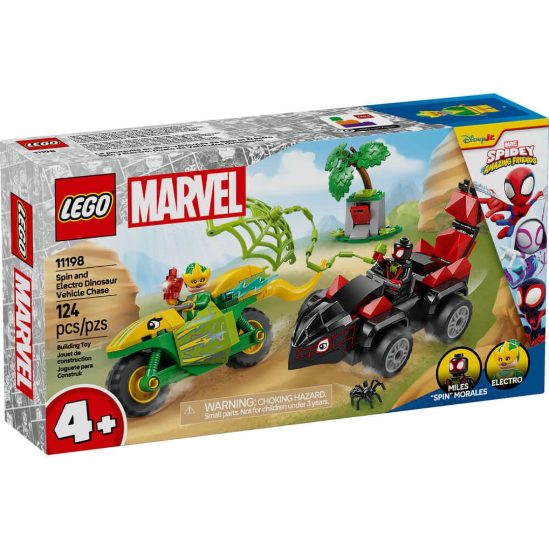 Lego Marvel 11198 Spin and Electro Dinosaur Vehicle Chase