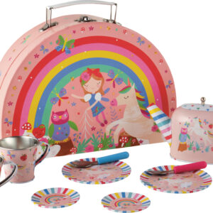 Rainbow Fairy Tin Tea Set is Semi Circle Foiled Case