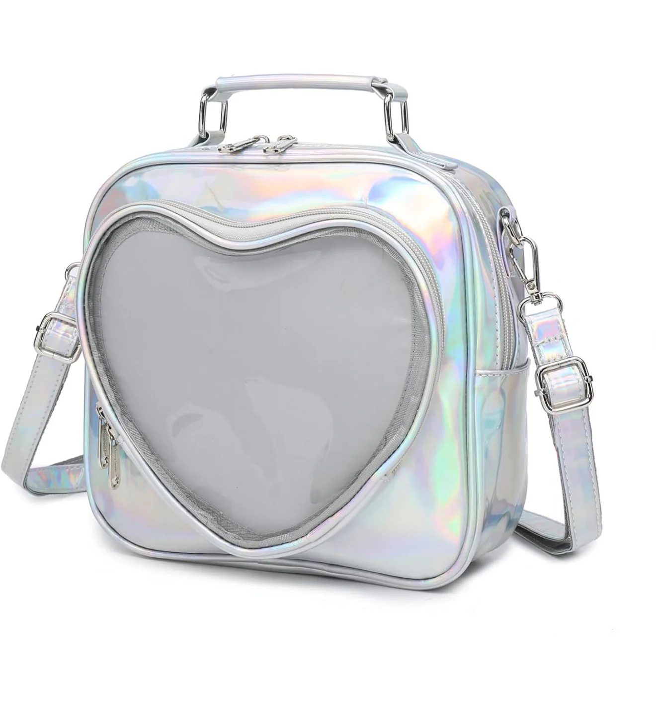 Holo Laser Heart Bag