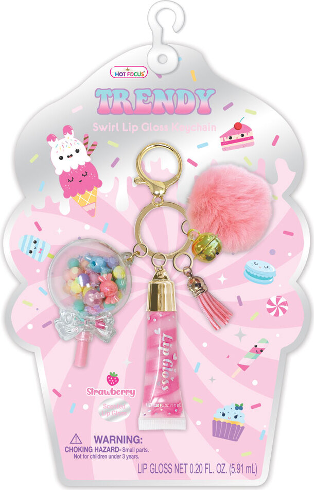 Trendy Lip Gloss with Keychain, Sweets