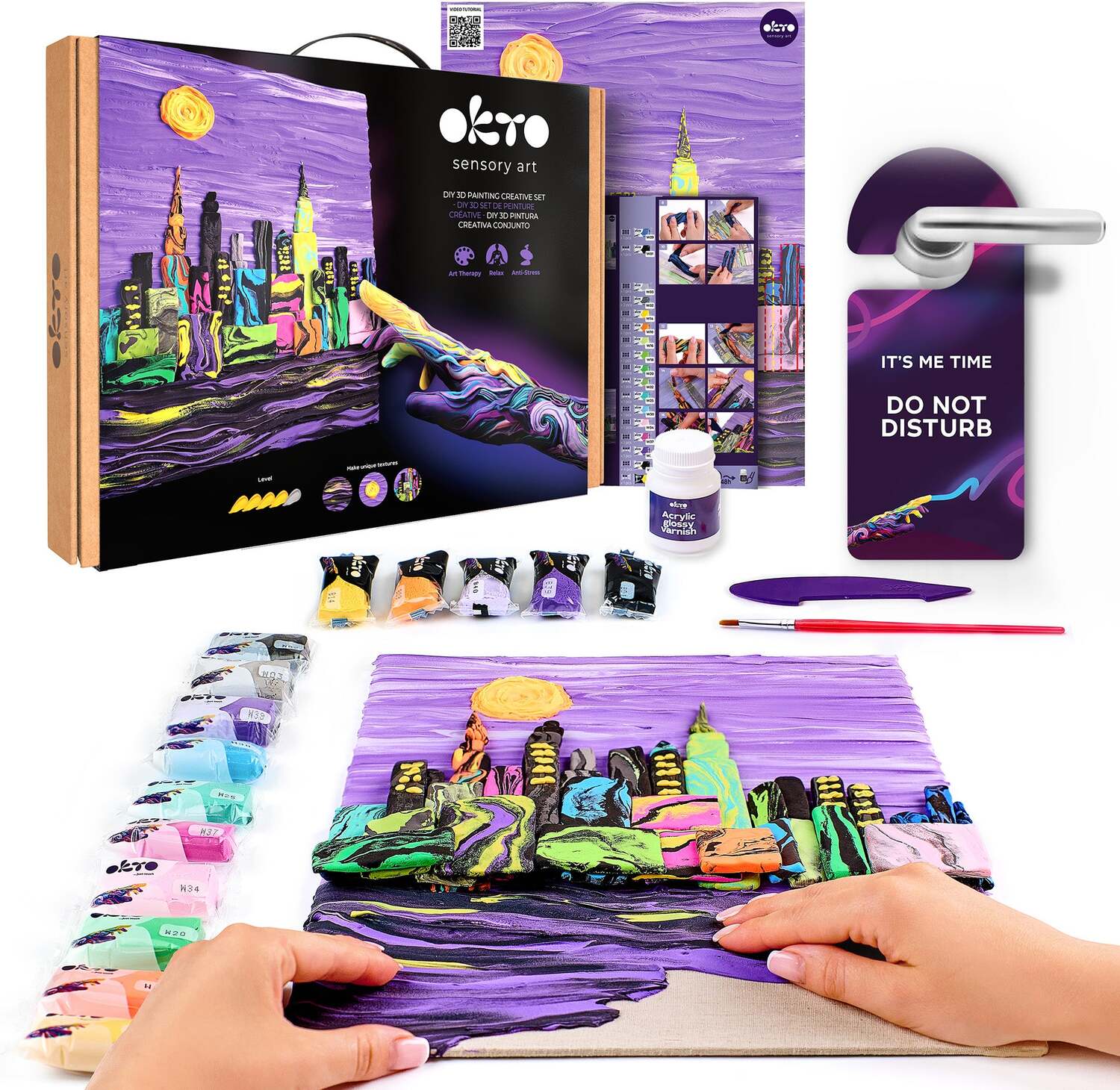 OKTO 3D Clay Painting - New York Skyline (16 x 12 in) - Ages 14+