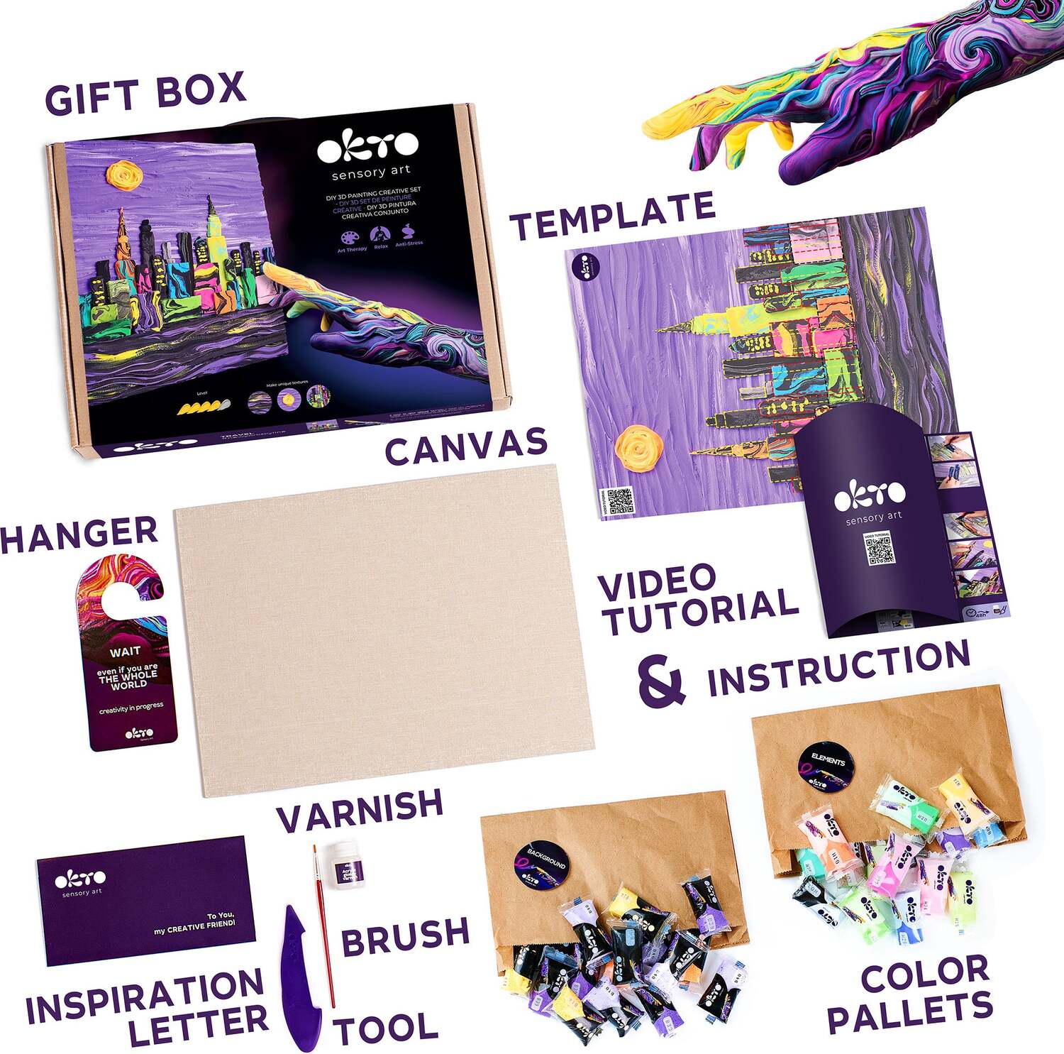 OKTO 3D Clay Painting - New York Skyline (16 x 12 in) - Ages 14+