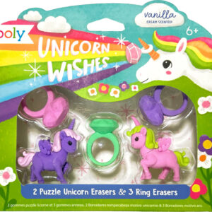 Unicorn Wishes Scented Puzzle Erasers - Set of 5