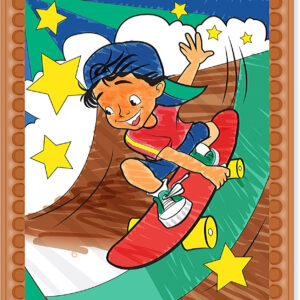 On the Go Color by Numbers Kids' Design Boards With 6 Markers - Playtime, Construction, Sports, and