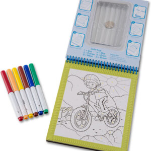 On the Go Color by Numbers Kids' Design Boards With 6 Markers - Playtime, Construction, Sports, and
