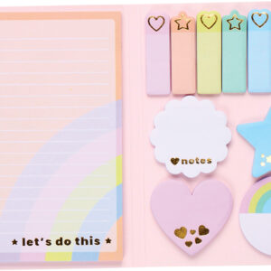 Side Notes Sticky Tab Note Set Pastel Rainbow