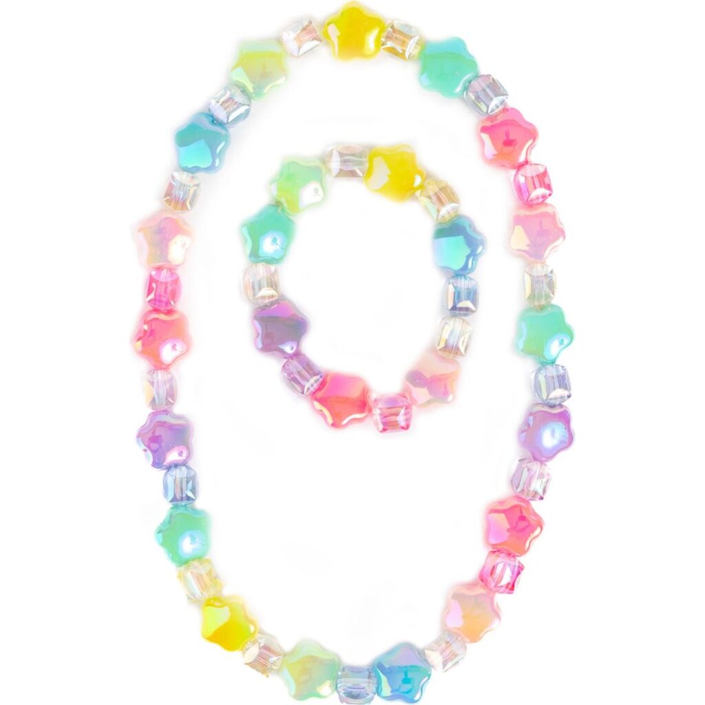 Rainbow Star Necklace and Bracelet Set