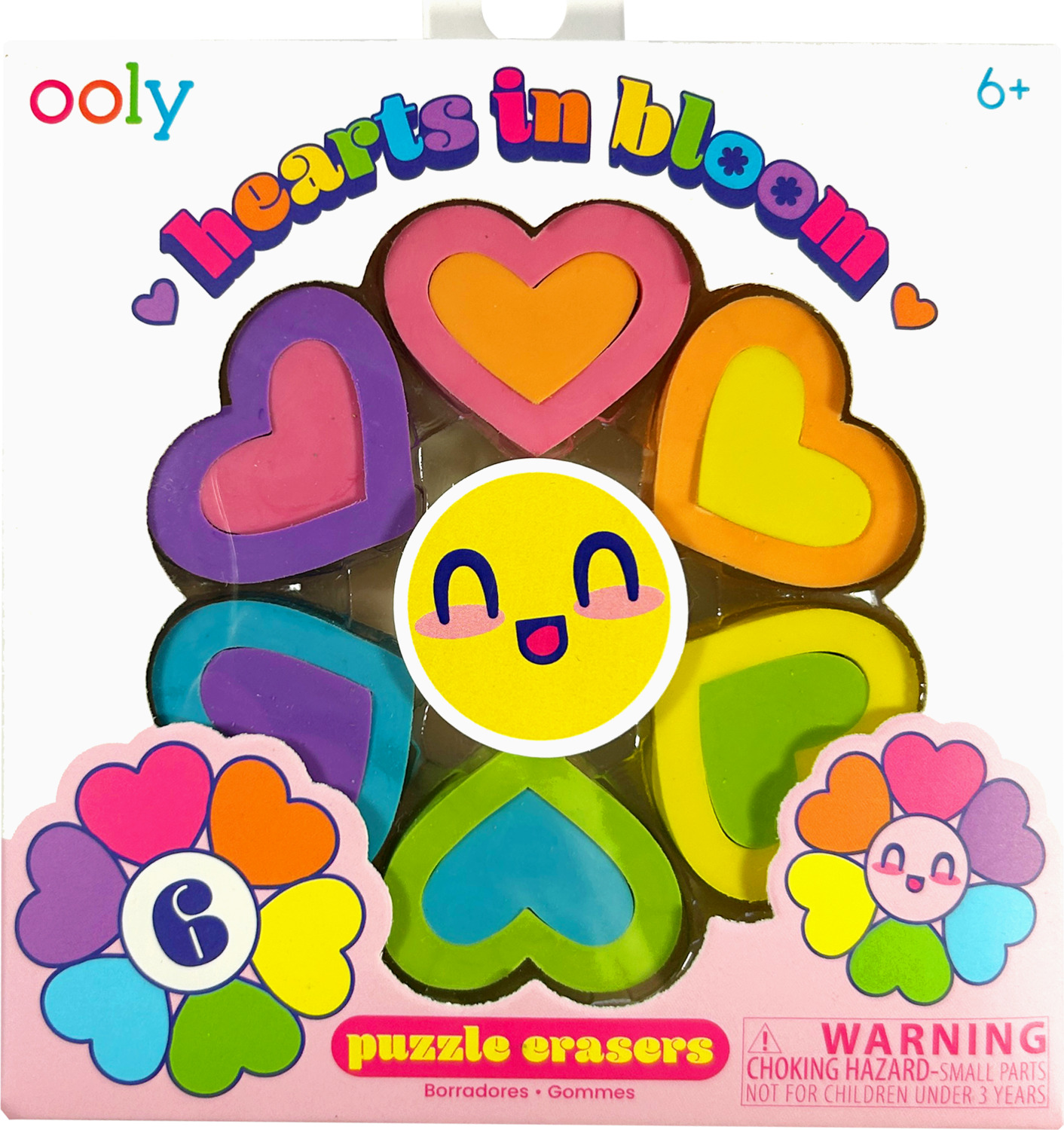 Hearts in Bloom Puzzle Erasers - Set of 6