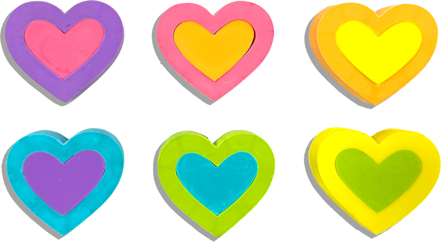 Hearts in Bloom Puzzle Erasers - Set of 6