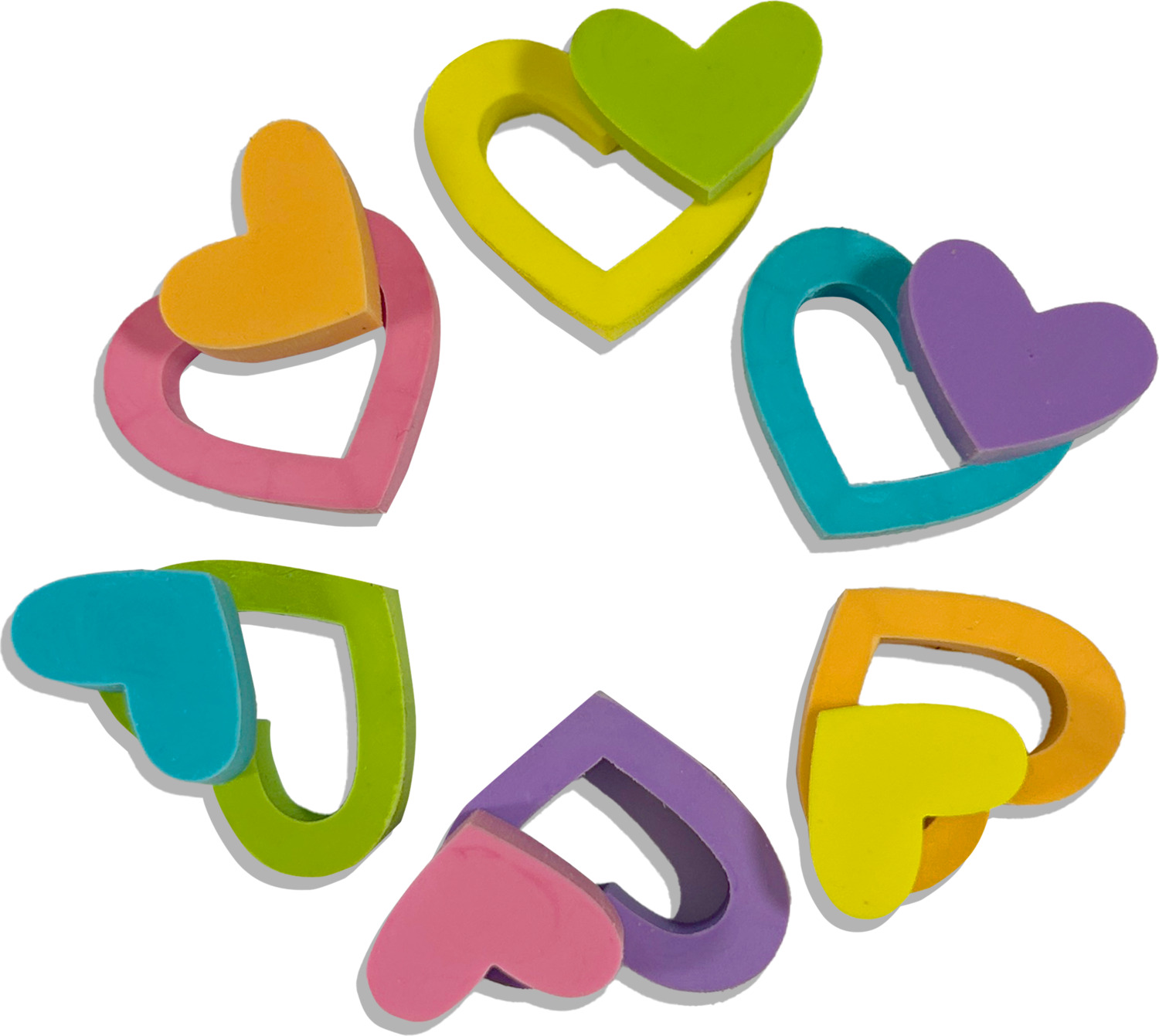 Hearts in Bloom Puzzle Erasers - Set of 6