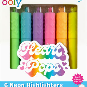 Heart Pops Neon Highlighters - Set of 6
