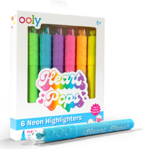 Heart Pops Neon Highlighters - Set of 6
