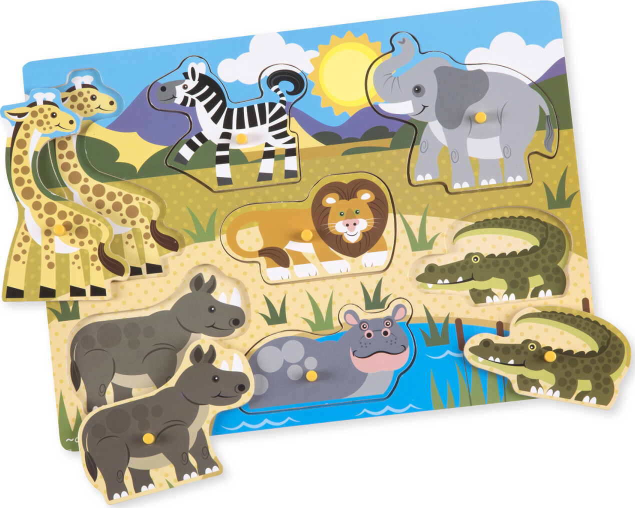 Safari Peg Puzzle - 7 Pieces