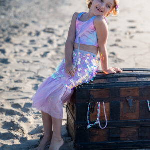 Bling Bling Mermaid Skirt & Hairclip Set Pink (Size 4-6)