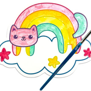 Playful Painters Easy Watercolor Painting Kit - Rainbow Cuties