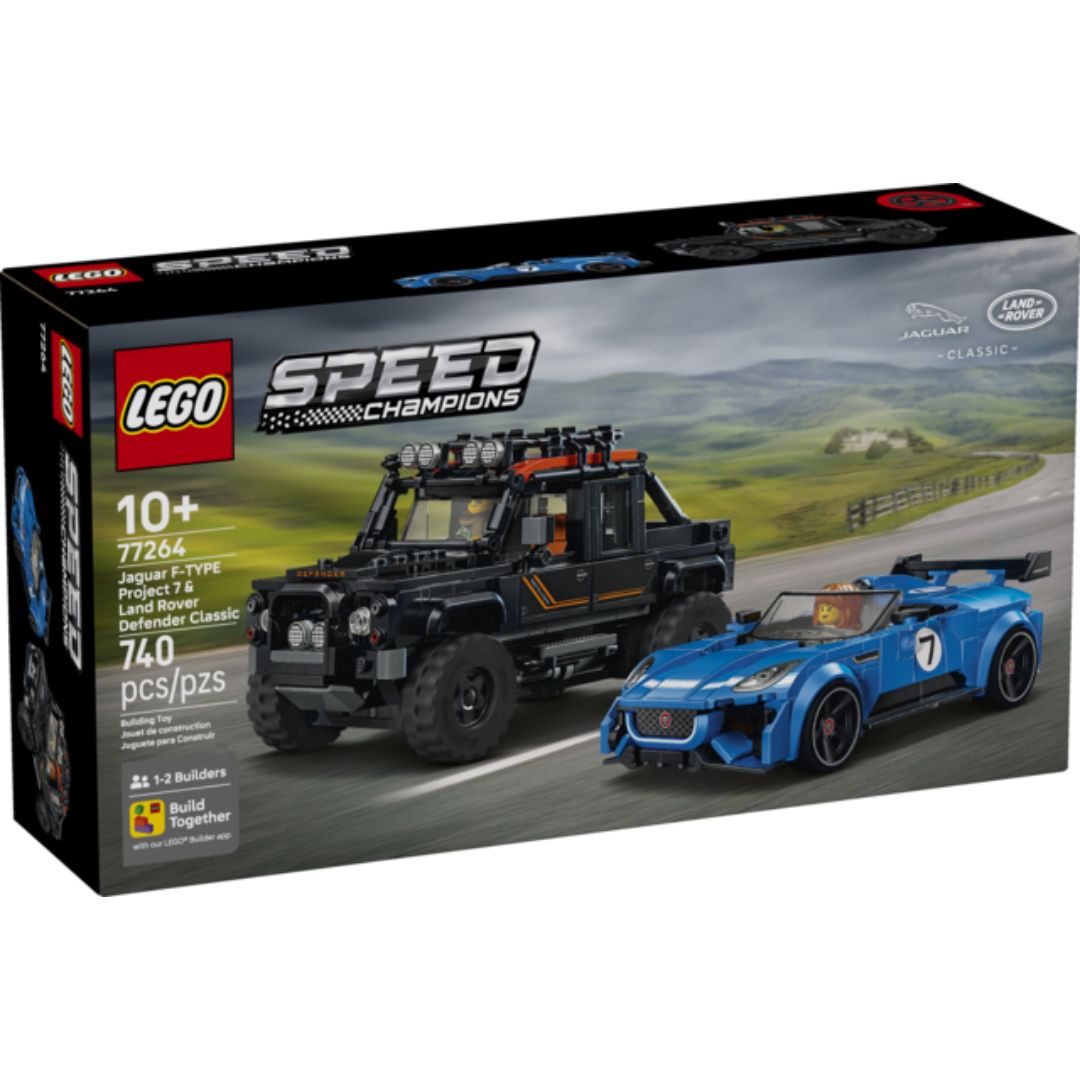 LEGO Speed Champions 77264 Jaguar Project 7 and Land Rover Defender