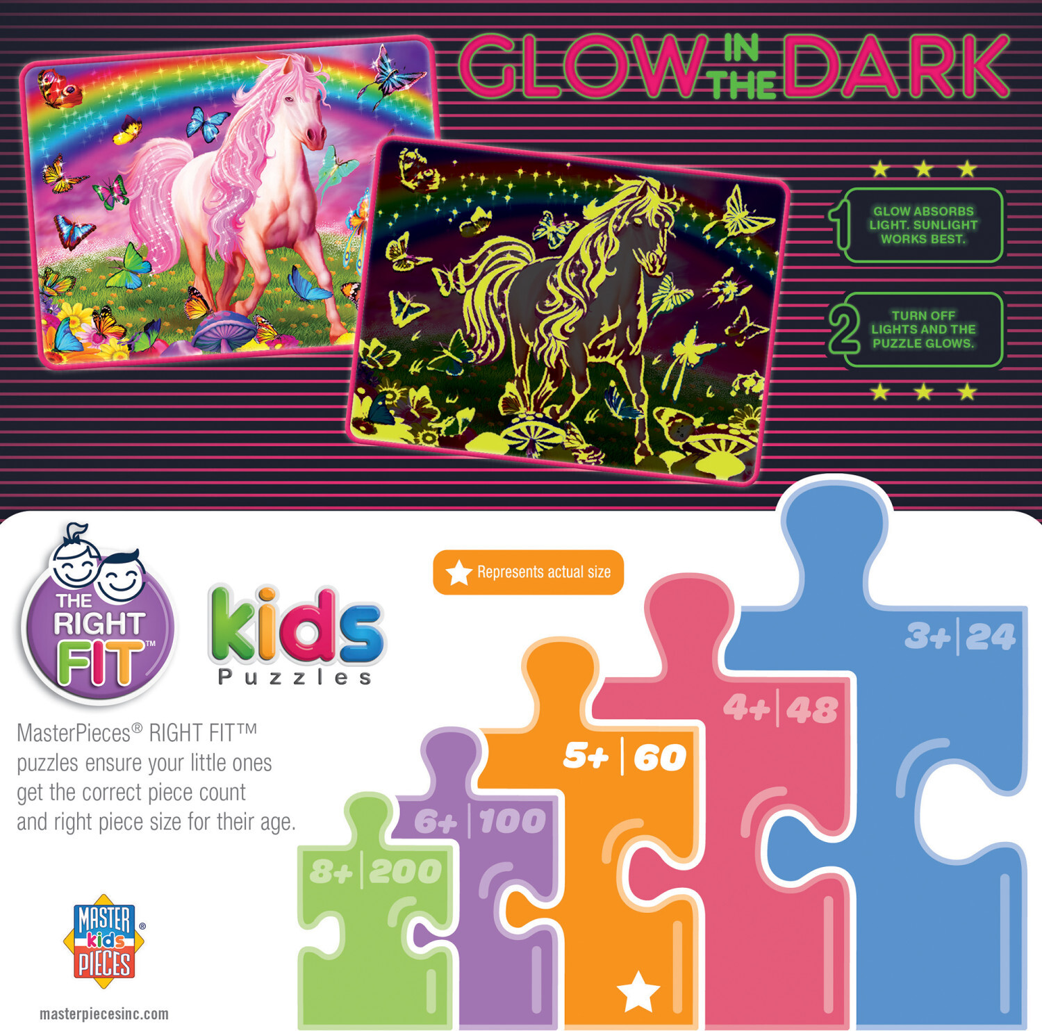 Glow in the Dark - Rainbow World 60 Piece Puzzle