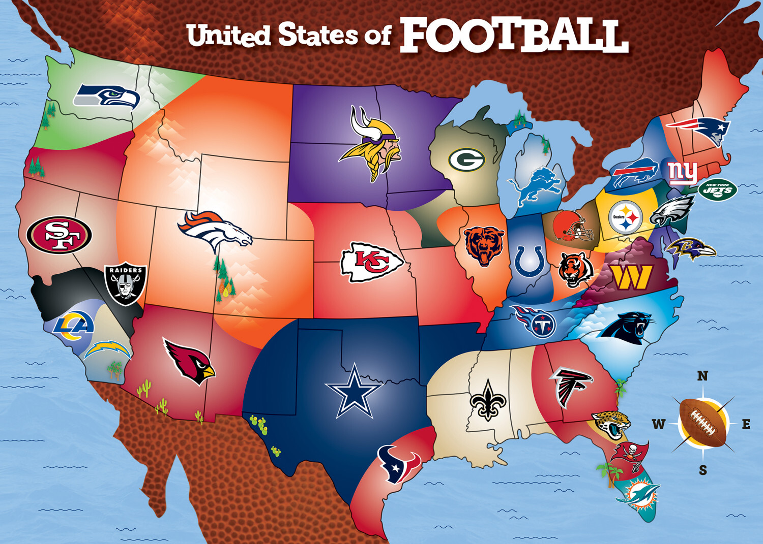 NFL League Map 500pc Puzzle