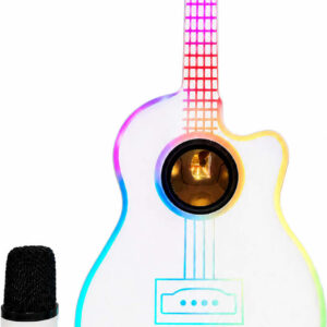 Rock Star Karaoke Guitar Speaker & Mic Set White